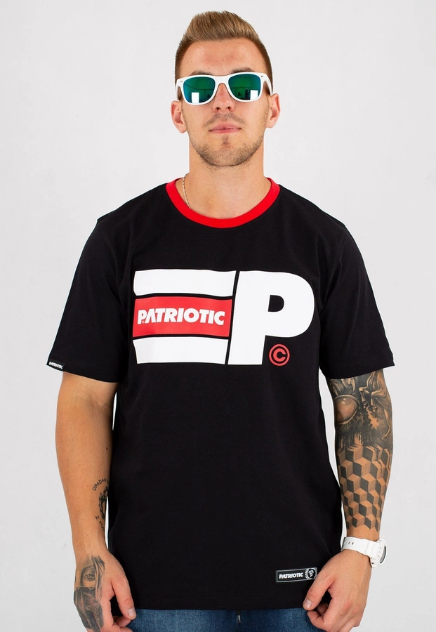 T-shirt Patriotic Big Flag czarny