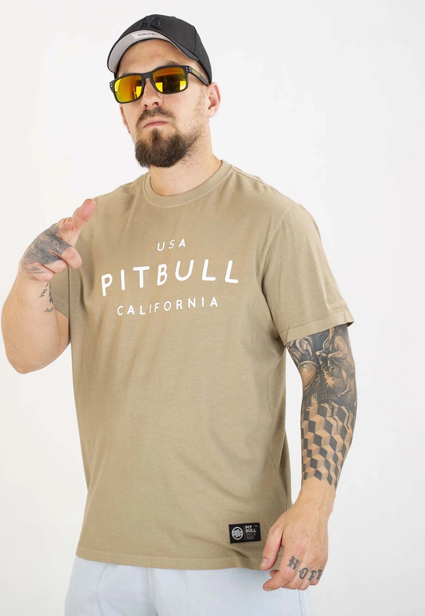 T-shirt Pit Bull Slim 190 USA Cal ultra light sand 