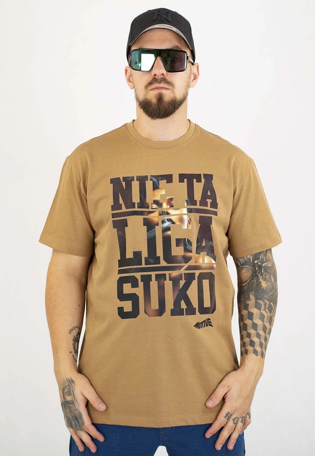 T-shirt Motive Nie Ta Liga Smoke kawowy