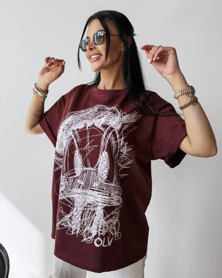 T-Shirt Olavoga Mara bordowy