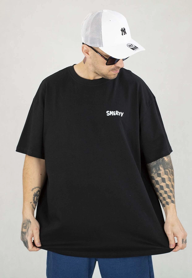 T-shirt Smerfy Baggy Cast czarny