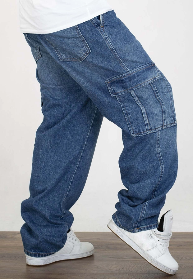 Spodnie I8 Denim BAG103 Baggy Cargo blue
