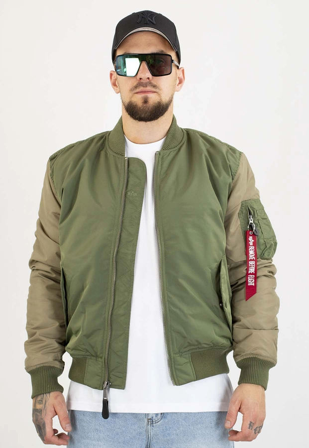 Kurtka Alpha Industries MA-1 Camo Back Embroidery 258120 zielona