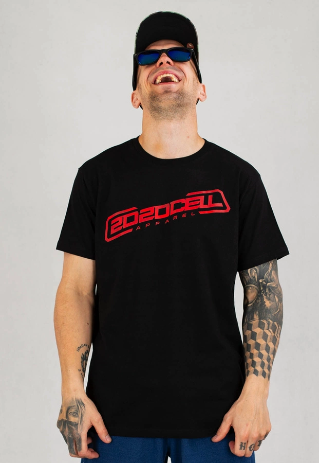T-shirt 2020Cell Classic czarno czerwony