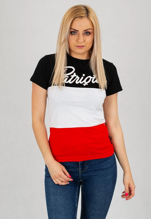 T-shirt Patriotic Bold Mixture biało czarno czerwony