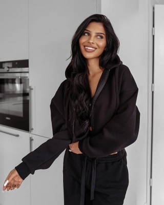 Bluza Olavoga Z Kapturem ZIP Overcast czarna