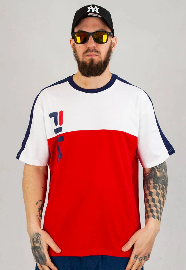 T-shirt Fila Bartin Loose Tee FAM0078 biało czerwony