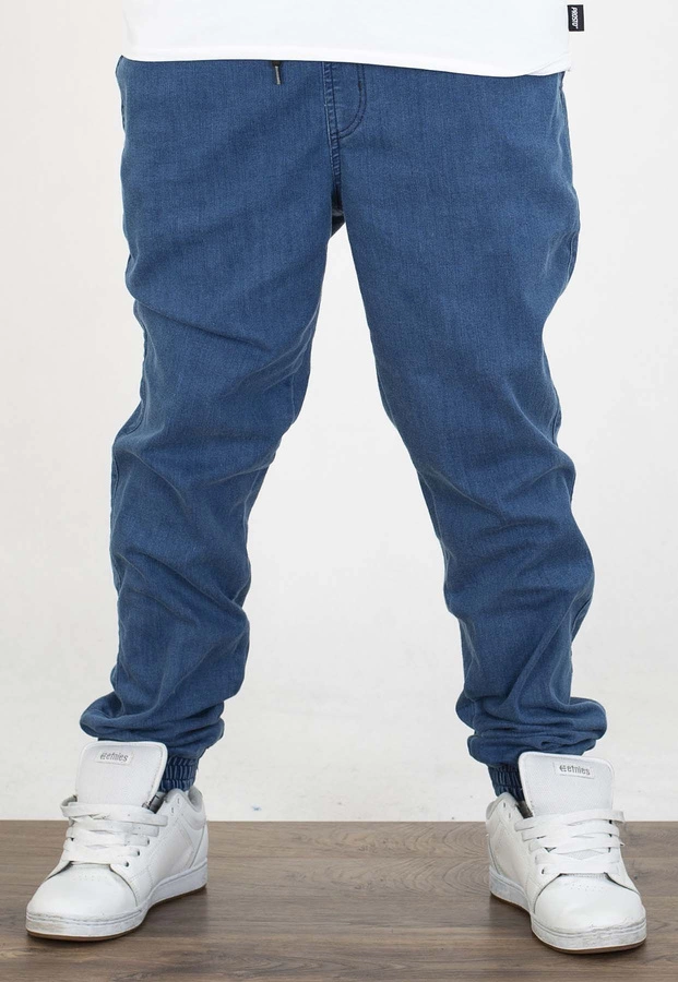 Spodnie Chada Jeans Joggery Kastet Logo niebieskie