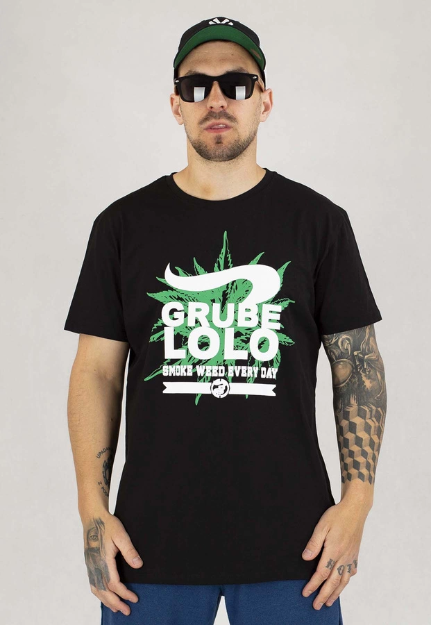 T-shirt Grube Lolo Weed czarny