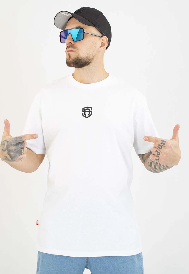 T-shirt Street Autonomy Logo Fuck biały