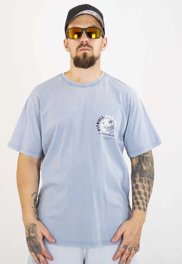 T-shirt Pit Bull Planet Surf 190 washed blue