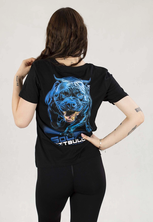 T-Shirt Pit Bull In Blue czarny