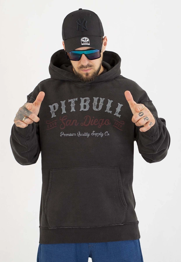 Bluza Pit Bull Z Kapturem Strenght & Respect washed dark graphite