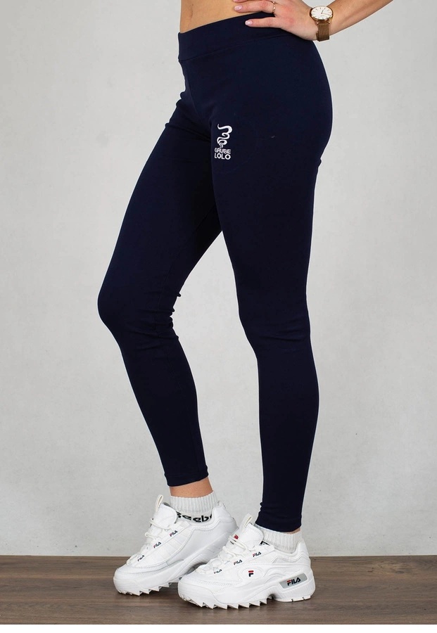 Legginsy Grube Lolo granatowo niebieskie