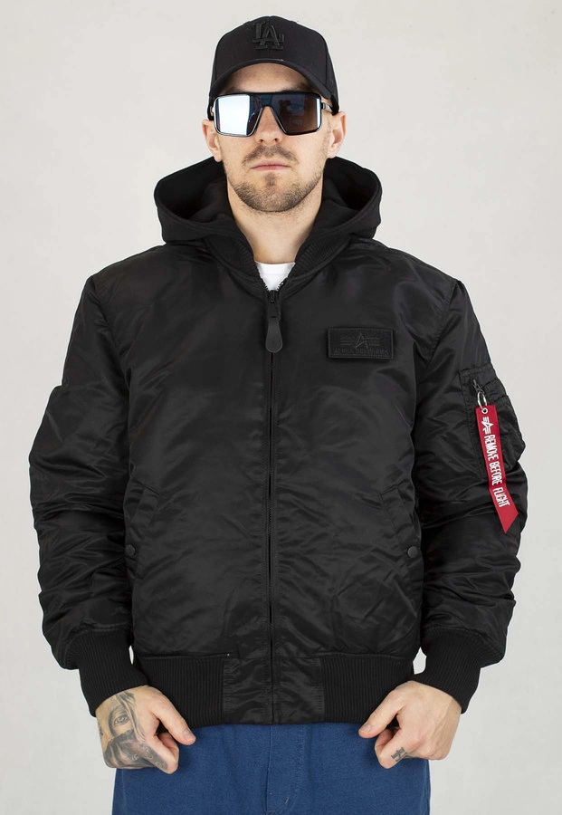 Kurtka Alpha Industries Zimowa MA-1 ZH Back Print 128113 czarno biała