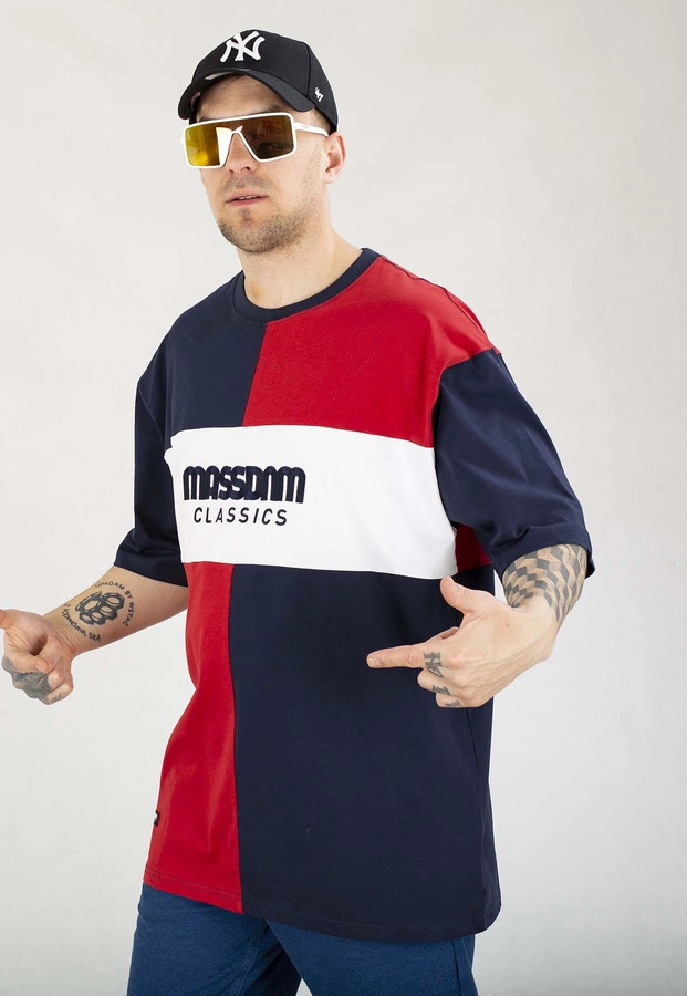 T-shirt Mass Tony granatowo czerwony
