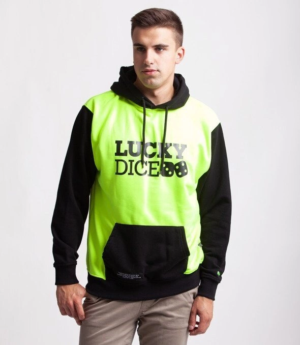 Lucky Dice 2 Colors Bluza z Kapturem Neon/Czarny