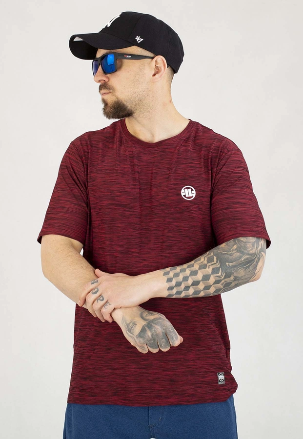 T-shirt Pit Bull Casual Sport Small Logo burgundy melange