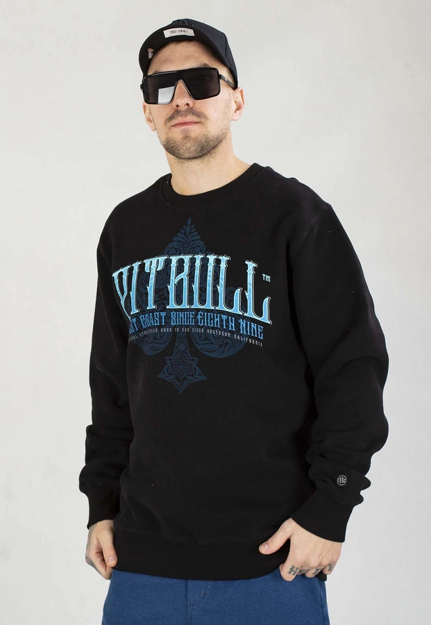 Bluza Pit Bull Bez Kaptura Blue Skull czarna