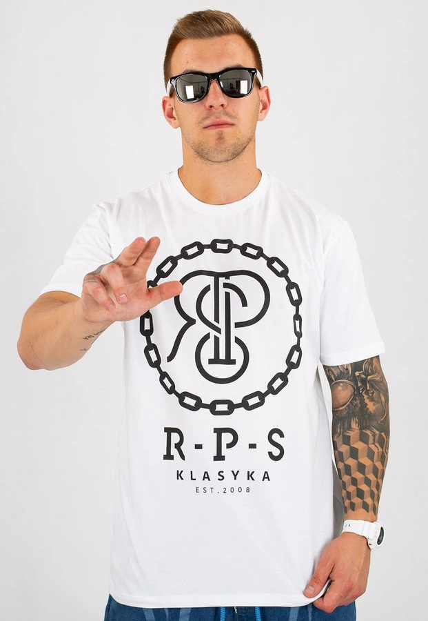 T-shirt RPS Rysiu Peja Solufka Chain biały