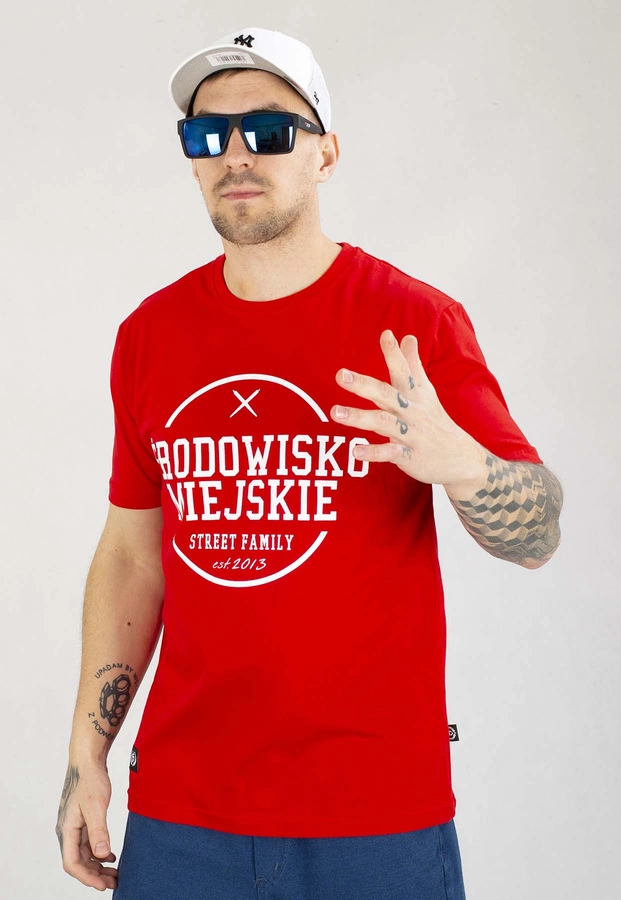 T-shirt Środowisko Miejskie Theme czerwono biały