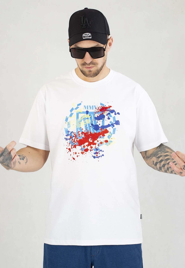 T-shirt Diil Splash biało niebieski