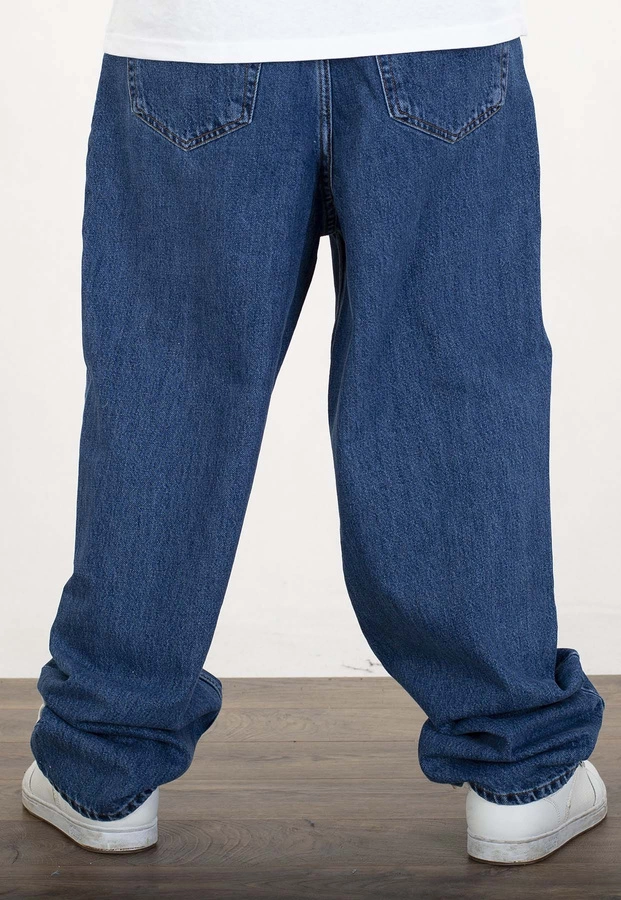 Spodnie Jigga Wear Baggy Jeans Front Laser Blue