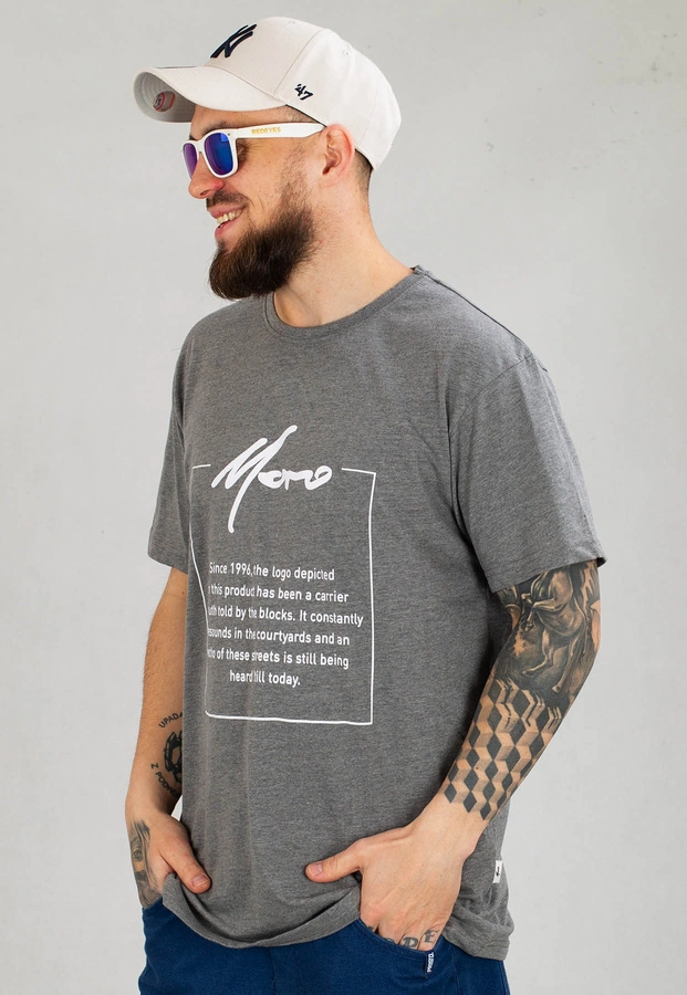 T-shirt Moro Sport Moro Nadruk ciemno szary