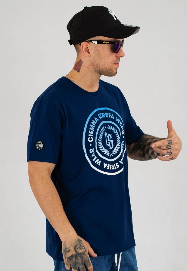 T-shirt Ciemna Strefa Kółko Przód granatowy