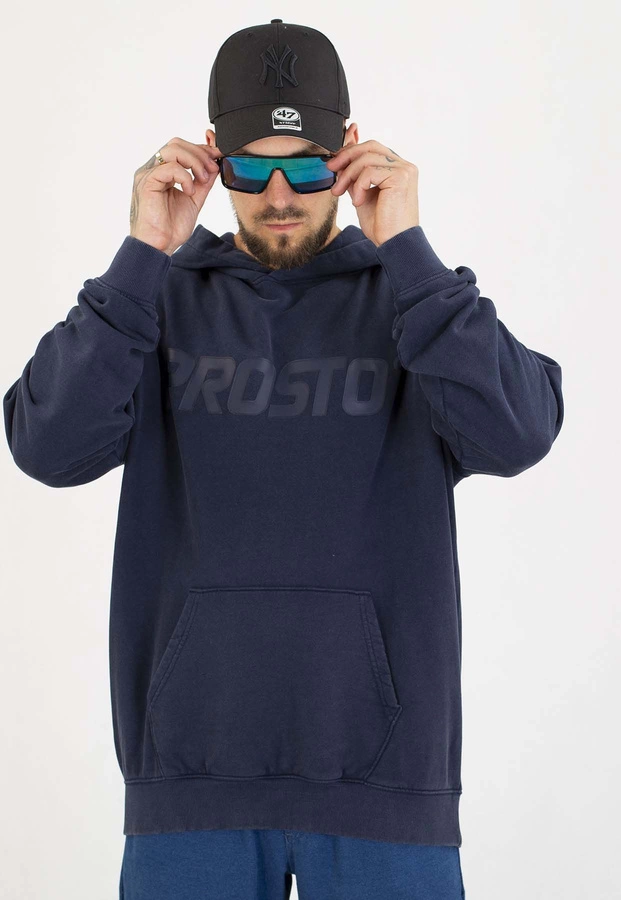 Bluza Prosto Z kapturem Big Log sprana granatowa