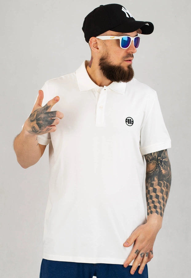 T-shirt Polo Pit Bull Jersey Slim Fit Small Logo biały