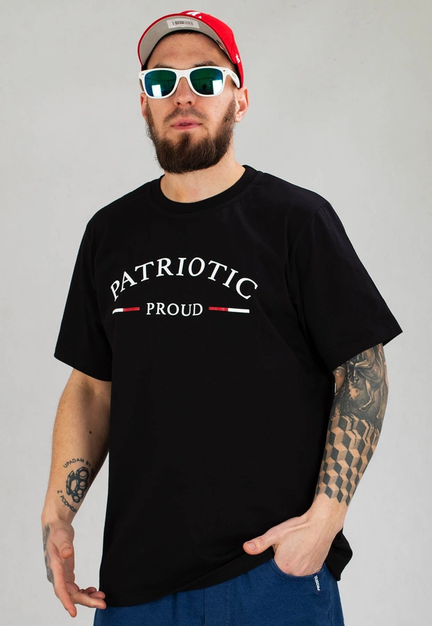 T-shirt Patriotic Collage Proud czarny