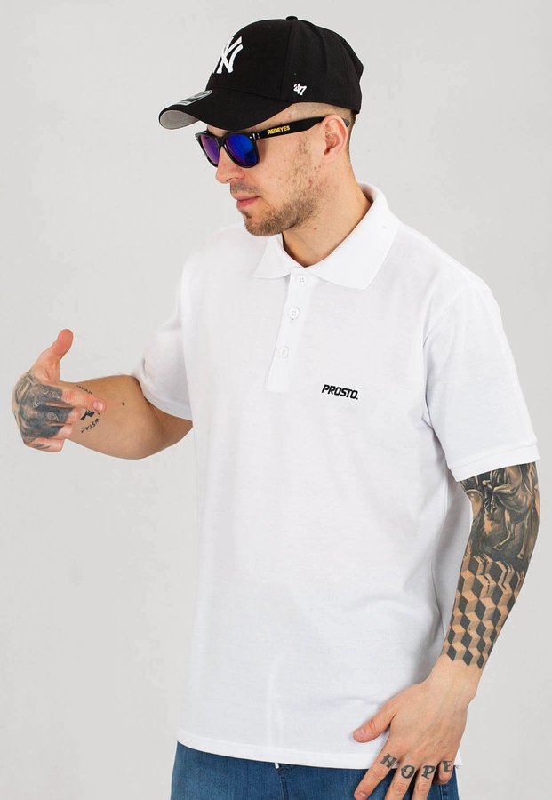 T-shirt Polo Prosto Bazik biały