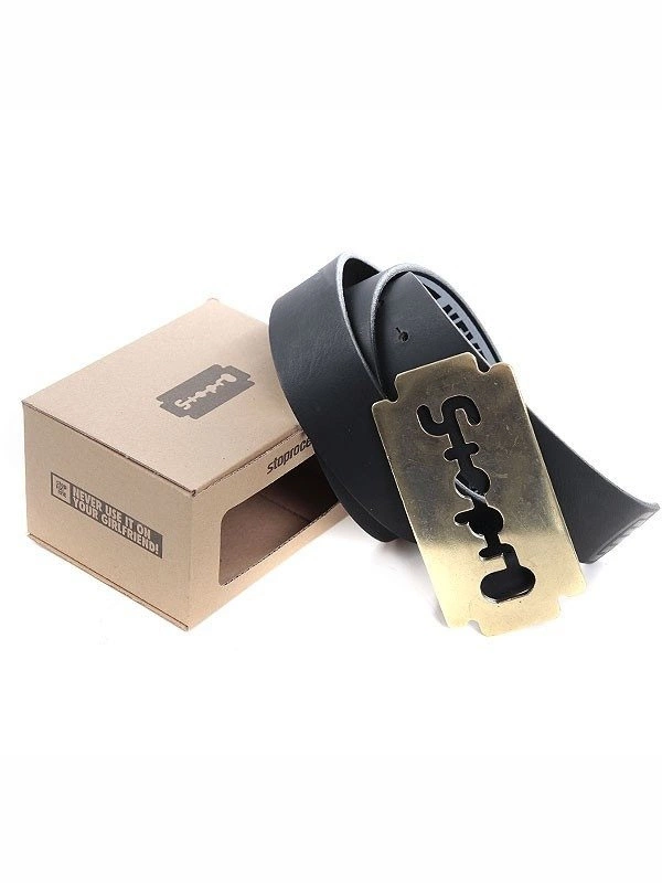 Pasek Stoprocent Razor czarno złoty