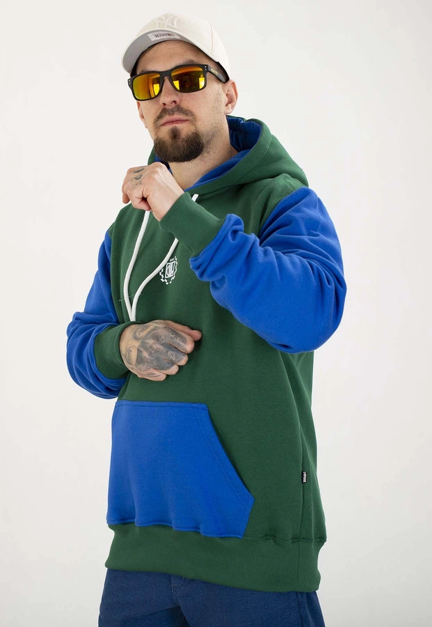 Bluza Diil Z Kapturem Small Double zielono chabrowa