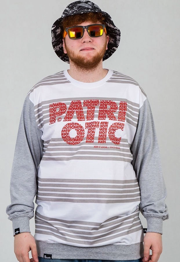 Longsleeve Patriotic CLS Fronts Lanes biało szary