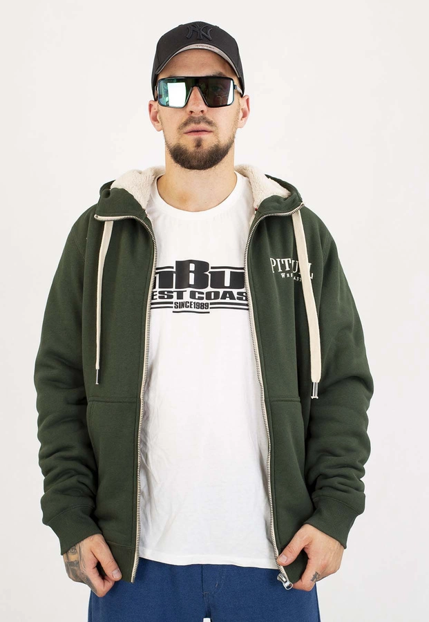 Bluza Pit Bull Z Kapturem ZIP Ruffin Detroit dark green
