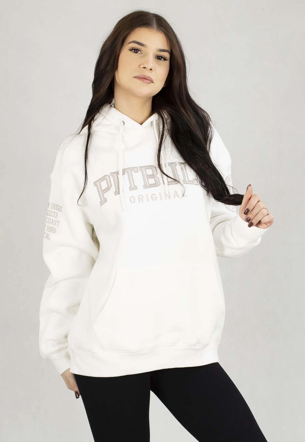 Bluza Pit Bull Z Kapturem Oversize Tyrian biała