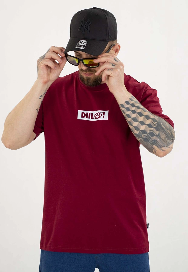 T-shirt Diil Kastet bordowy