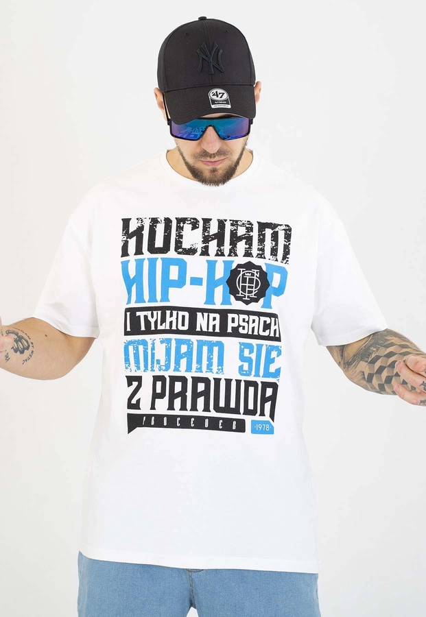 T-shirt Chada Proceder Kocham Hip Hop biały