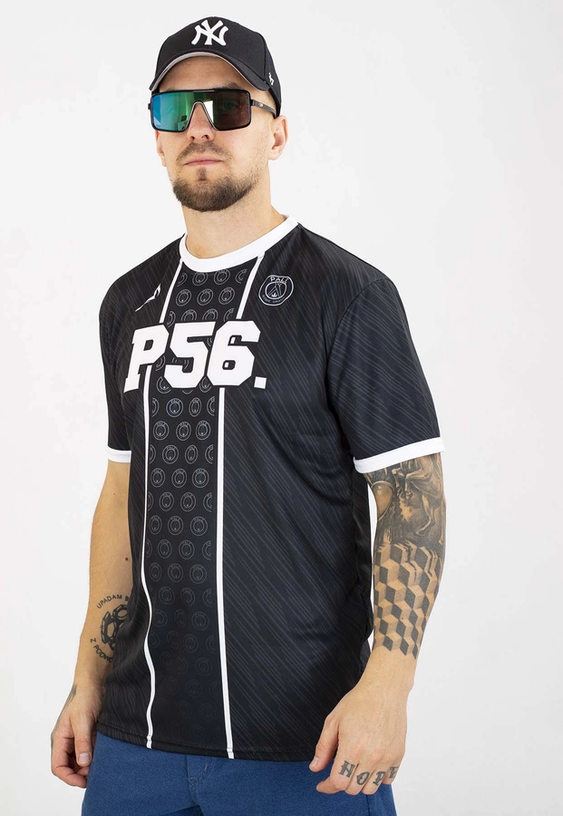 T-shirt Dudek P56 Palę Sobie Grass Football czarno biały