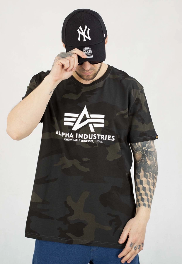 T-shirt Alpha Industries Basic 100501C czarny camo