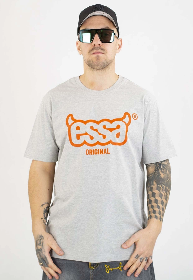 T-shirt Stoprocent Essa szaro pomarańczowy