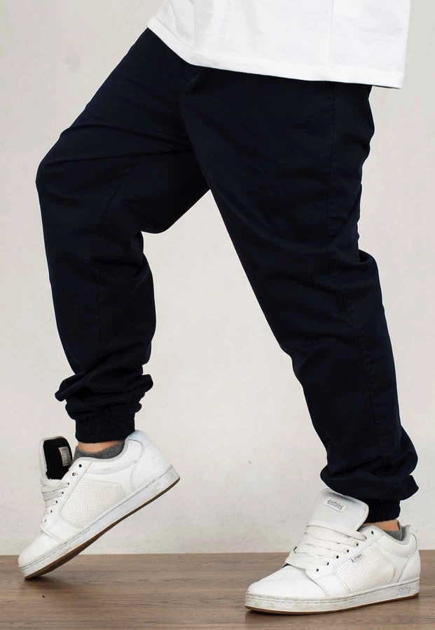 Spodnie Jigga Wear Crown Stitch Jogger granatowo białe