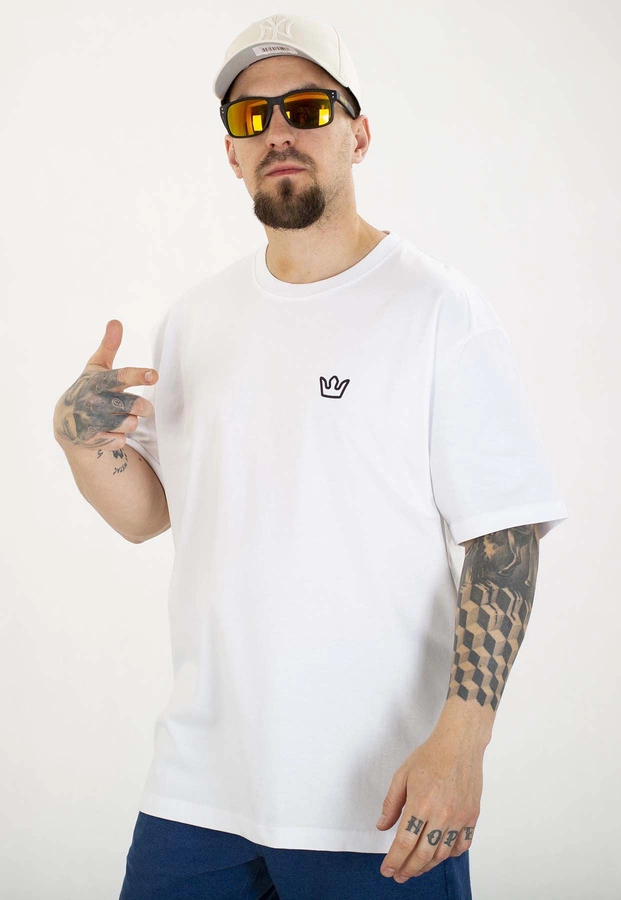 T-shirt Jigga Wear Oversize Simple Crown biały