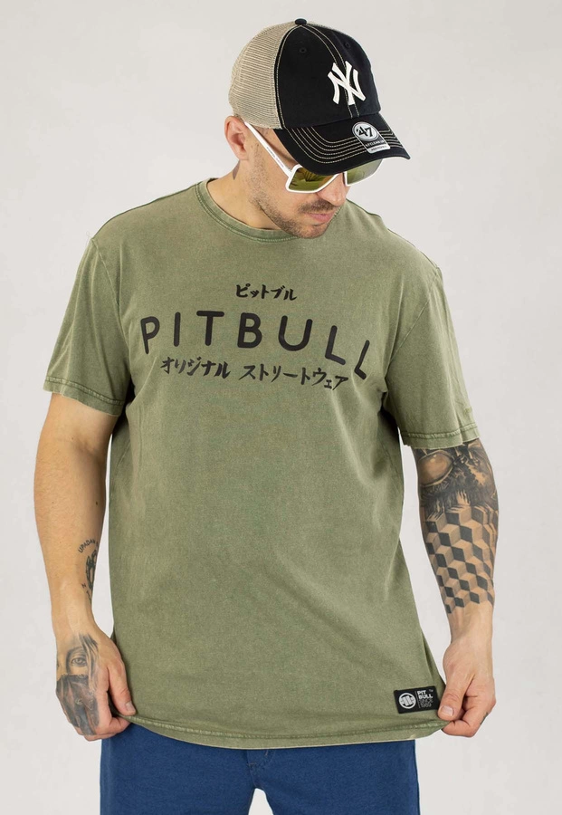 T-shirt Pit Bull Denim Washed Bravery oliwkowy