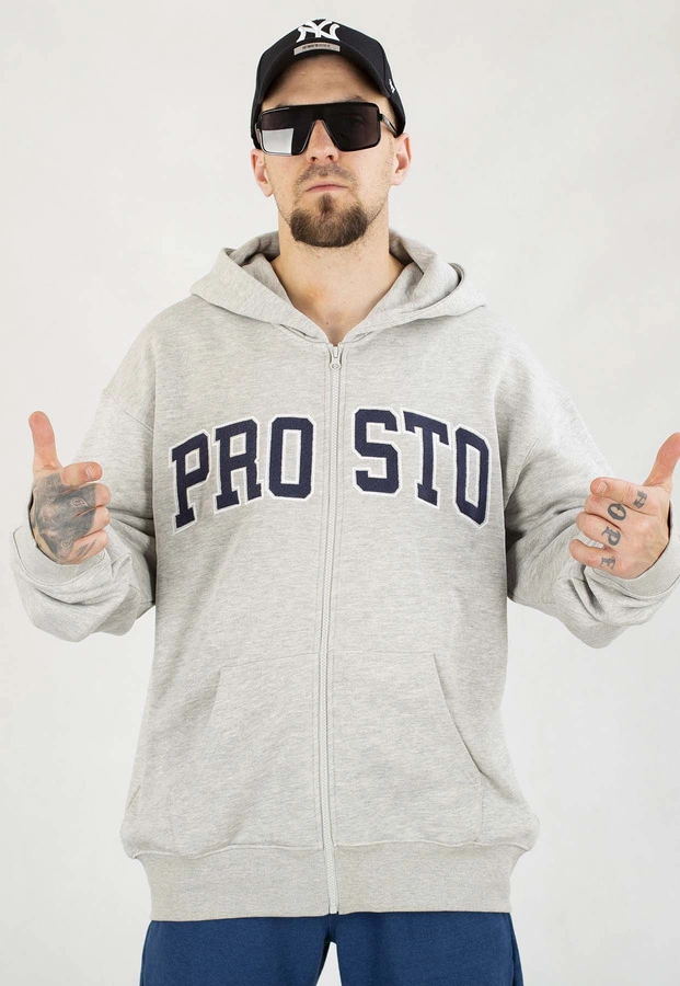 Bluza Prosto Z kapturem ZIP Axel szara