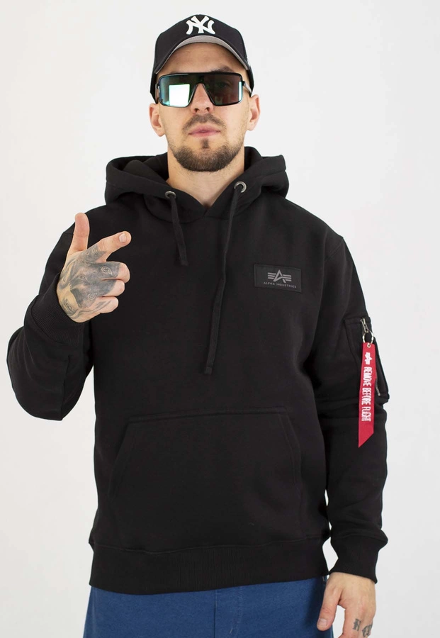 Bluza Alpha Industries Z Kapturem Back Print Camo 178318CP czarna camo