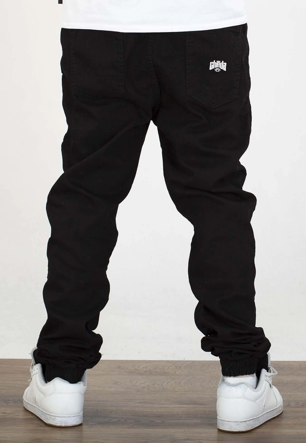 Spodnie Chada Jeans Joggery Kastet Logo czarne 