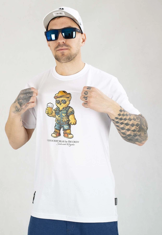 T-shirt Środowisko Miejskie Alcotourist Bear biały